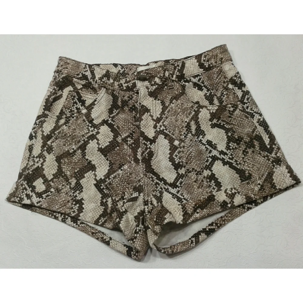 H&M snake print DENIM shorts size 10